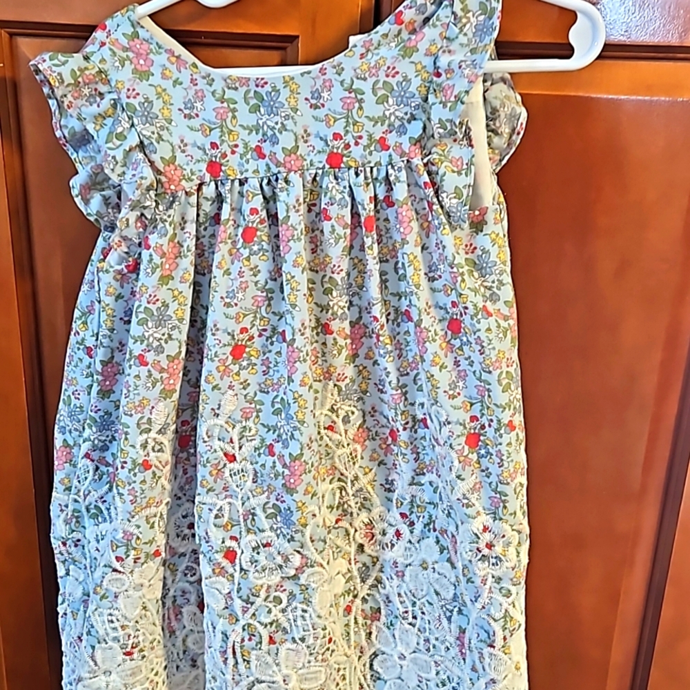 Toddler sundress with embroifdary on bottom